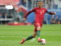 Cristiano Ronaldo of the Portugal national football team vie for the ball during the 2017 FIFA Confederations Cup match, first stage - Group...