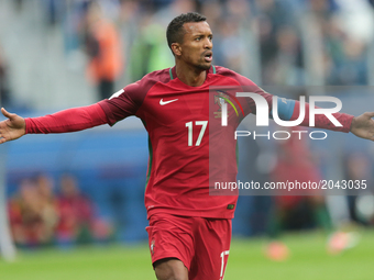 Nani of the Portugal national football team celebrates after scoring a goal during the 2017 FIFA Confederations Cup match, first stage - Gro...