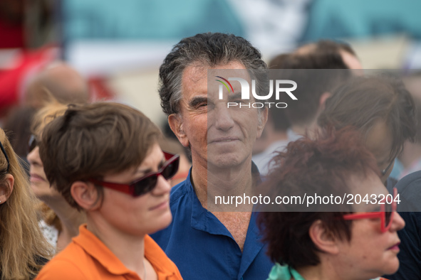 President of the Arab World Institute (IMA) Jack Lang  march during Gay Pride 2015 in Paris, on June 24th 2017. 2017 marks the 40th annivers...