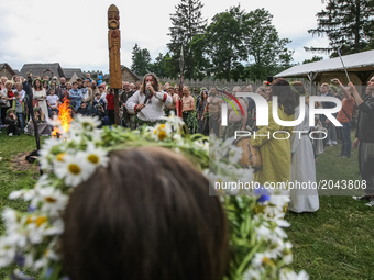 Kupala Night celebrations are seen in owidz, Poland, on 24 June 2017  The celebration relates to the summer solstice when nights are the sho...