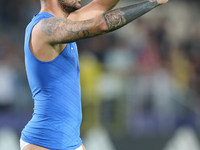 Andrea Petagna of Italy celebrates victory after the 2017 UEFA European Under-21 Championship Group C match between Italy and Germany at Sta...