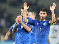 Marco Benassi  of Italy celebrates victory after the 2017 UEFA European Under-21 Championship Group C match between Italy and Germany at Sta...