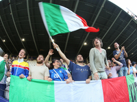 Fans of Italy during the UEFA U21 championship match between Italy and Germany at Krakow Stadium on June 24, 2017 in Krakow, Poland.  (