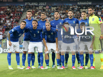 Italy's U-21 team poses before the UEFA U-21 European Championship Group C football match Italy v Germany in Krakow, Poland on June 24,  201...