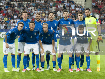 National team of Italy poses for photo during the UEFA European Under-21 Championship 2017 Group C match between Italy and Germany at Krakow...