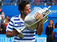 Feliciano Lopez (ESP) with Trophy after Men's Singles Final match on the day  seven of the ATP Aegon Championships at the Queen's Club in we...