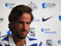 AEGON Championships winner, Feliciano Lopez of Spain holds a press conference after winning the finals against Marin Cilic of Croatia at the...
