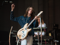 British indie pop band Blossoms, perform live on stage at Wembley Stadium, London on June 17, 2017. The band consists of Tom Ogden (lead voc...