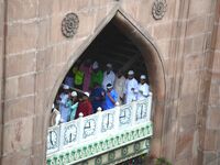 Indian Muslim devotees  offering the Eid al Fitr prayers at Nakhoda Mosque in Kolkata, India on Monday, 26th June , 2017. Muslims around the...