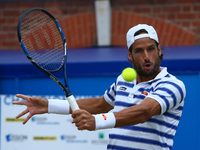 Feliciano Lopez (ESP) ageinst Marin Cilic CRO during  Men's Doubles  Final match on the day  seven of the ATP Aegon Championships at the Que...