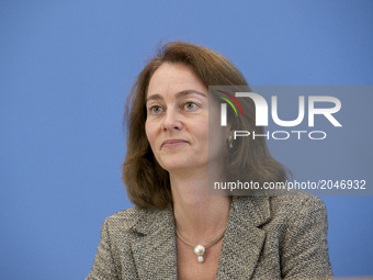 German Family Minister Katarina Barley attends a news conference regarding the evolution of the quote of women in leading positions in the p...