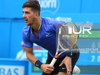 Thanasi Kokkinakis (AUS) against Daniil Medvedev (RUS) during Men's Singles Round Two match on the fourth day of the ATP Aegon Championships...