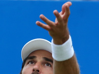 Jeremy Chardy (FRA) against Feliciano Lopez ESP during Men's Singles Round Two match on the fourth day of the ATP Aegon Championships at the...