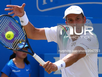 Gilles Muller LUX  against Sam Querrey USA against  during Men's Singles Quarter Final match on the fourth day of the ATP Aegon Championship...