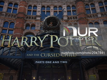 A view of 'Harry Potter & The Cursed Child' at Palace Theatre' the day of the 20th anniversary of the first publication, London on June 26,...