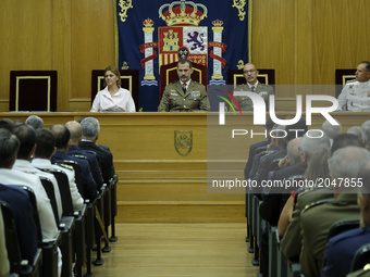 Spain's King Felipe VI  he attends the closing ceremony of 18th Staff Course of the Higher Staff College of the Armed Forces, in Madrid, Spa...