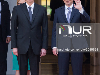 President of Azerbaijan Ilham Aliyev (L) and President of Poland Andrzej Duda (R) at Presidential Palace in Warsaw, Poland on 27 June 2017 (