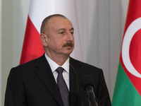 President of Azerbaijan Ilham Aliyev at Presidential Palace in Warsaw, Poland on 27 June 2017 (