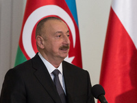 President of Azerbaijan Ilham Aliyev at Presidential Palace in Warsaw, Poland on 27 June 2017 (