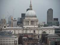 View of St. Paul's Cathedral and it's dome, London on June 27, 2017. St Paul's Cathedral, London, is an Anglican cathedral, the seat of the...
