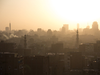 The view of Cairo downtown at dusk on June 9, 2017 (