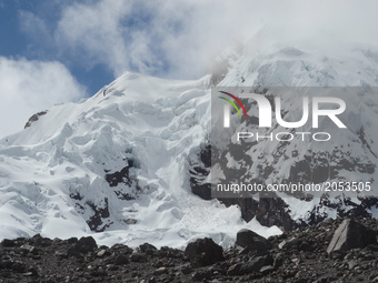 The Antisana volcano, located in the Coordillera Real of Ecuador, between the provinces of Napo and Pichincha undergoes a gradual melting of...