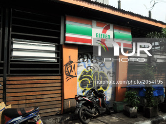 Close of 7 eleven snack retail outlet, Jakarta Indonesia, on June 30,2017. The Indonesia Stock Exchange (IDX) announces that all 7 eleven re...