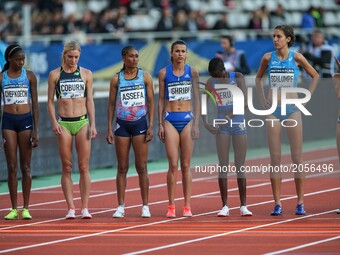 Athletes competes during the woman’s 3000 meters steeple within the International Association of Athletics Federations (IAAF) Diamond League...