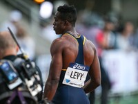Ronald Levy  of Jamaica wins the men's 110 meters hurdles within the the International Association of Athletics Federations (IAAF) Diamond L...