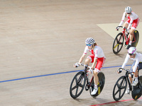 Monika Graczewska (POL), Nina Kessler (GER), Nikol Plosaj (POL), compete during Grand Prix of Poland a UCI track cycling event in Pruszkow,...