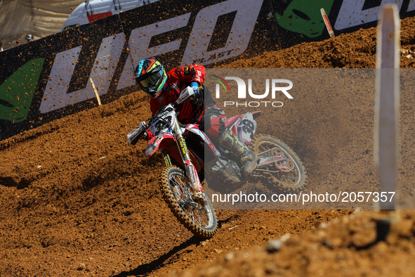 Sandro Peixe #38 (POR) in Honda   in action during the Warm-up MXGP World Championship 2017 Race of Portugal, Agueda, July 2, 2017. 