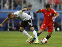 Alexis Sanchez (R) of Chile national team and Joshua Kimmich of Germany national team during FIFA Confederations Cup Russia 2017 final match...
