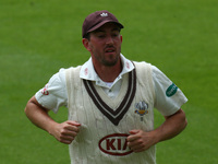 Surrey's Mark Footitt
during the Specsavers County Championship - Division One match between Surrey and Hampshire at  The Kia Oval Ground in...