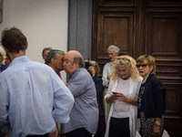 Lino Banfi,Elisabetta Villaggio pay their respects to the late Italian actor inside the City Hall in Rome, laying-in-state inside the City H...