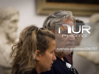 Andrea Roncato pay their respects to the late Italian actor inside the City Hall in Rome, laying-in-state inside the City Hall in Rome, Wedn...