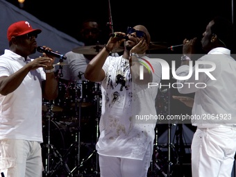 Philadelphia natives Boyz II Men perform at the WaWa Welcome America Independence Day concert on the Benjamin Franklin Parkway, in Philadelp...