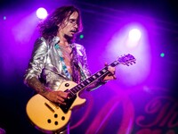 Justin Hawkins of the english glam rock The Darkness perform live at Rugby Sound Festival in Legnano Milan,Italy, on July 6, 2017. (