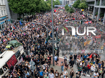 International demonstration against G20 summit in Hamburg, Germany, on 8 July, 2017. (