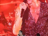 British band Depeche Mode lead singer Dave Gahan performs at the NOS Alive music festival in Lisbon, Portugal, on July 8, 2017. Photo: Pedro...
