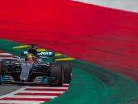 Lewis Hamilton of Great Brittain and Mercedes AMG Petronas driver goes during the race at Austrian Formula One Grand Prix on Jul 09, 2017 in...