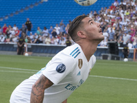 Theo Hernandez of Real Madrid  during his official presentation at Estadio Santiago Bernabeu on July 10, 2017 in Madrid, Spain. (
