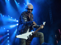 Rudolf Schenker guitarist of Scorpions during his concert  on the El Malecon football stadium in Torrelavega, Cantabria, Spain, on 12 July 2...