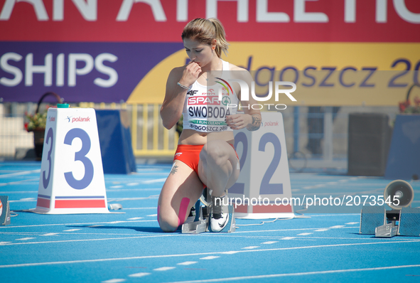 Nineteen year old sprinter Ewa Swoboda is seen taking part in the 100 meter sprint on 13 July, 2017. Miss Swoboda is one of Polands most pro...