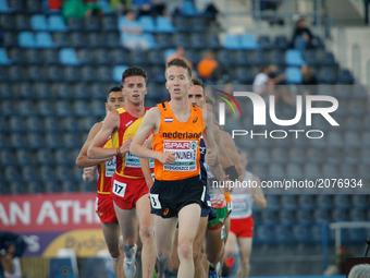 Bart Van Nunen is seen competing in the mens 10000 meter final during the U23 European Athletics Championships in Bydgoszcz, Poland on 13 Ju...