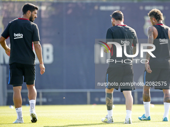 Leo Messi, Luis Suarez and Neymar Jr. during the FC Barcelona training, on 17 july 2017. Photo: Joan Valls/Urbanandsport/Nurphoto -- (