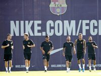 Leo Messi, Luis Suarez, Neymar Jr., Jordi Alba, Ivan Rakitic and Thomas Vermaelen during the FC Barcelona training, on 17 july 2017. Photo:...