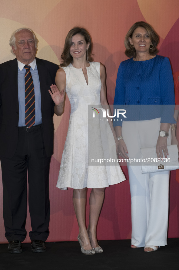 Queen Letizia of Spain  attends the 2017 National Fashion Awards at the Museo del Traje on July 17, 2017 in Madrid, Spain. 
