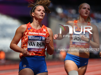 Marlou van Rhijn (NED) compete  in Women's 100m T44 Heat 2 during IPC World Para Athletics Championships at London Stadium in London on July...
