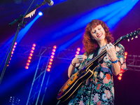 The English model and singer-songwriter Karen Elson performs onstage at the Valkhof Festival during the Vierdaagsefeesten celebration, in Ni...