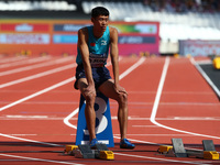 Qichao Sun of China compete in Men's 400m T12 Round 1 Heat 1
during IPC World Para Athletics Championships at London Stadium in London on Ju...